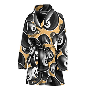 Billiard Ball Pattern Print Design 04 Women's Bathrobe