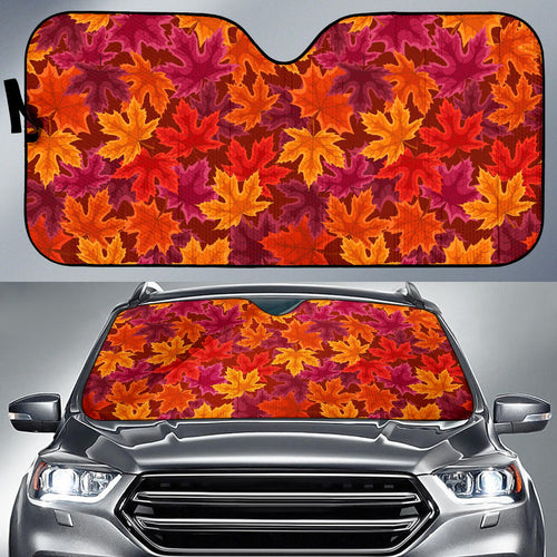 Autumn Maple Leaf Pattern Car Sun Shade