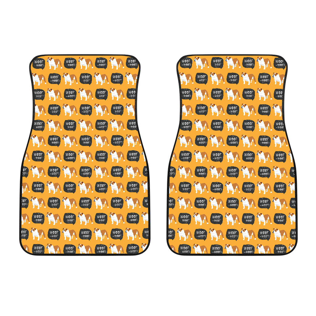 English Bulldog Pattern Print Design 04 Front Car Mats