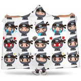 Cute Ninja Design Pattern Hooded Blanket