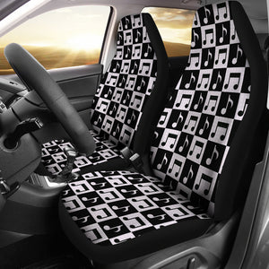 Music Notes Pattern Print Design 01 Universal Fit Car Seat Covers