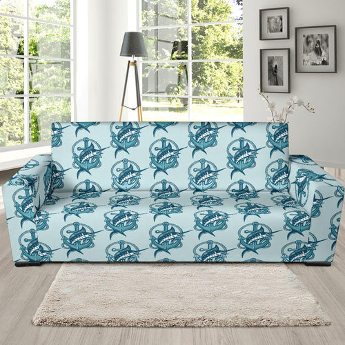 Swordfish Pattern Print Design 05  Sofa Slipcover