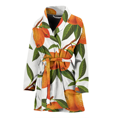 Oranges Pattern Background Women'S Bathrobe