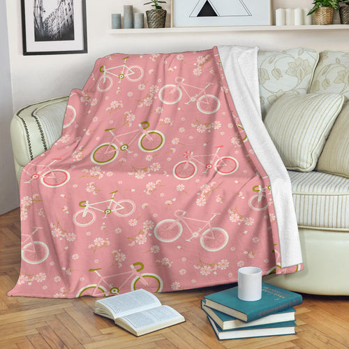 Bicycle Pattern Print Design 02 Premium Blanket