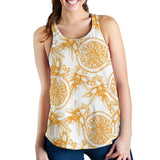 hand drawn orange fruit pattern Women Racerback Tank Top