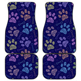 Dog Paws Pattern Print Design 02 Front and Back Car Mats