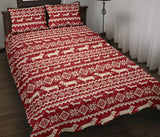 Dachshund Nordic pattern Quilt Bed Set