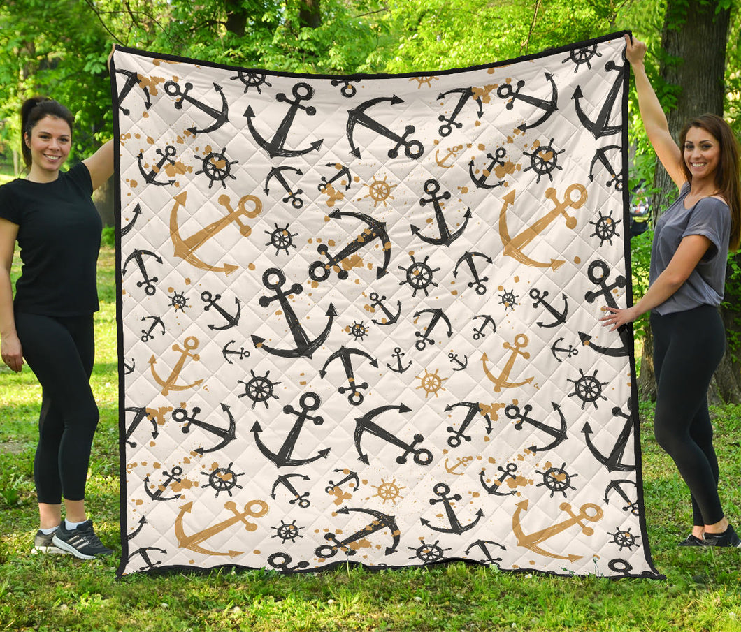 Anchors Rudders Pattern Premium Quilt