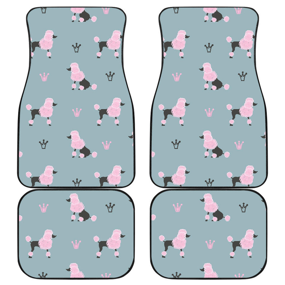 Poodle Dog Pattern Front And Back Car Mats