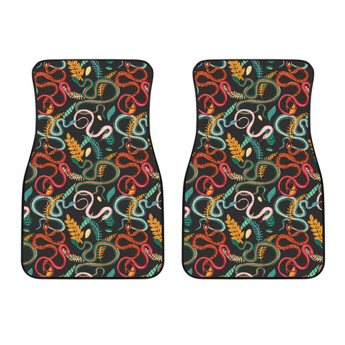 Colorful Snake Plant Pattern Front Car Mats