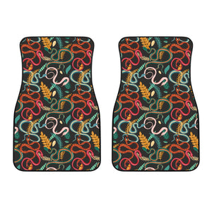 Colorful Snake Plant Pattern Front Car Mats