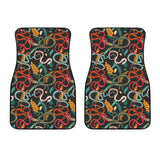 Colorful Snake Plant Pattern Front Car Mats