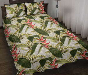 heliconia pattern Quilt Bed Set