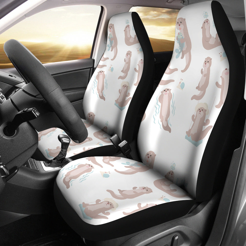 Cute Sea Otters Pattern Universal Fit Car Seat Covers