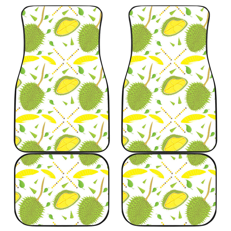 Durian Pattern Background Front And Back Car Mats