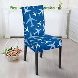 Airplane Pattern In The Sky Dining Chair Slipcover