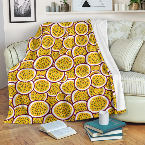 Passion Fruits Slice Pattern Premium Blanket