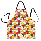 Colorful Maneki Neko Lucky Cat Pattern Adjustable Apron