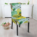 Hand Drawn Windmill Pattern Dining Chair Slipcover