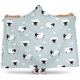 Sheep Polka Dot Cloud Pattern Hooded Blanket