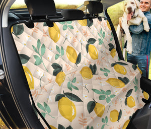 Lemon Flower Leave Pattern Dog Car Seat Covers