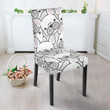 Cute French Bulldog Head Pattern Dining Chair Slipcover