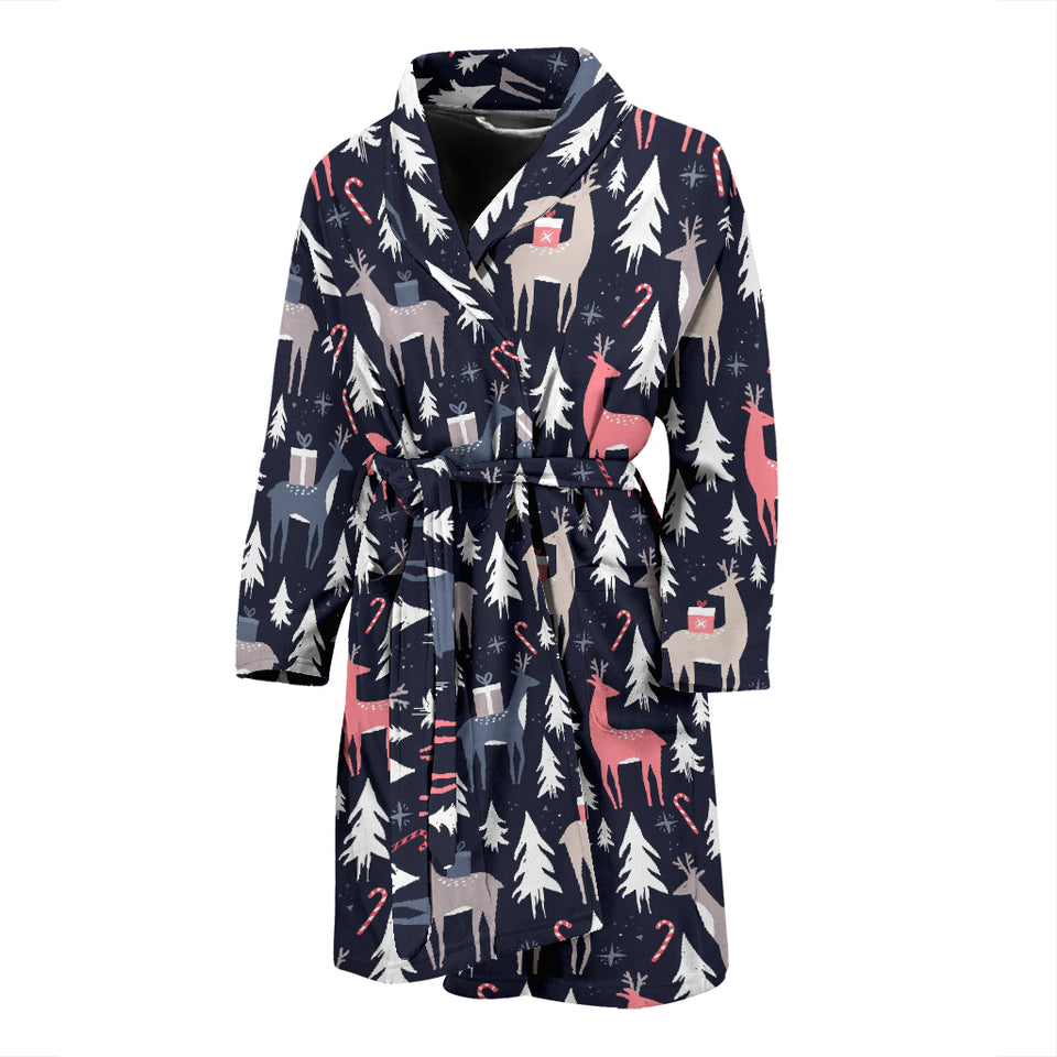 Deers Winter Christmas Pattern Men'S Bathrobe