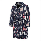 Deers Winter Christmas Pattern Men'S Bathrobe