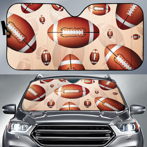 American Football Ball Design Pattern Car Sun Shade