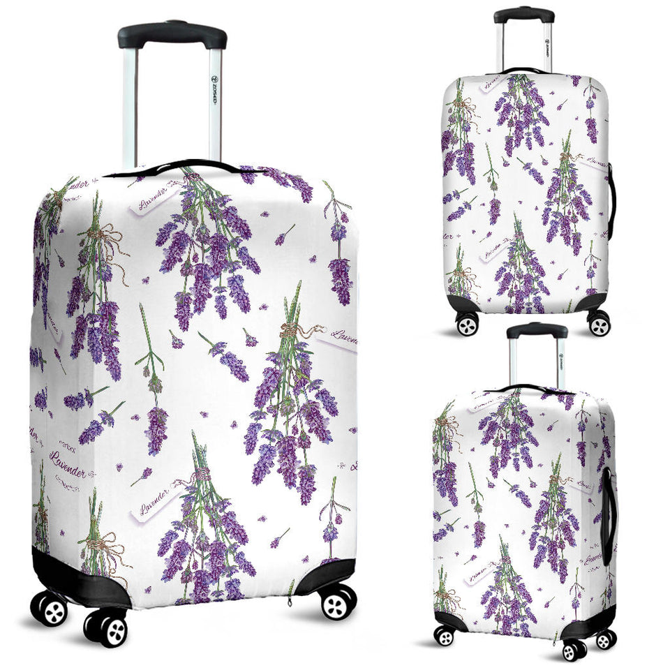 Lavender Flower Design Pattern Luggage Covers