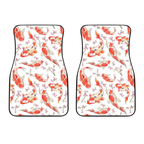 Watercolor Koi Fish Carp Fish Pattern Front Car Mats