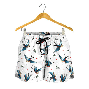 Swallow Pattern Print Design 04 Women Shorts