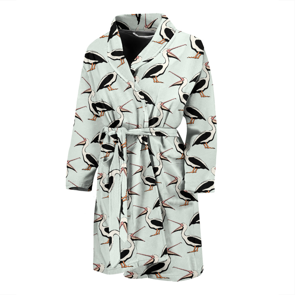 Pelican Pattern Print Design 02 Men's Bathrobe