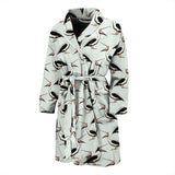 Pelican Pattern Print Design 02 Men's Bathrobe