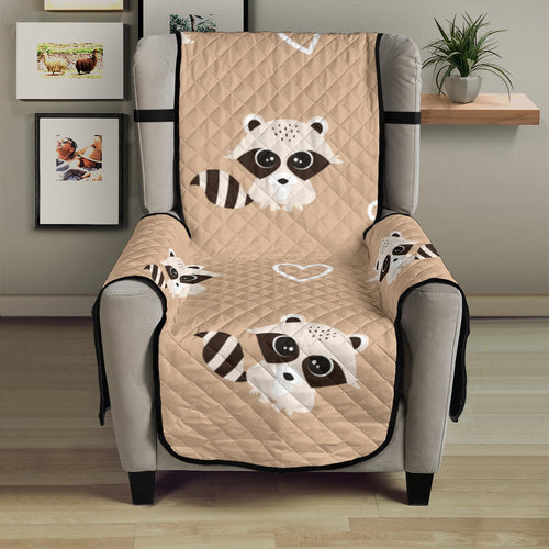 Cute raccoon heart pattern Chair Cover Protector