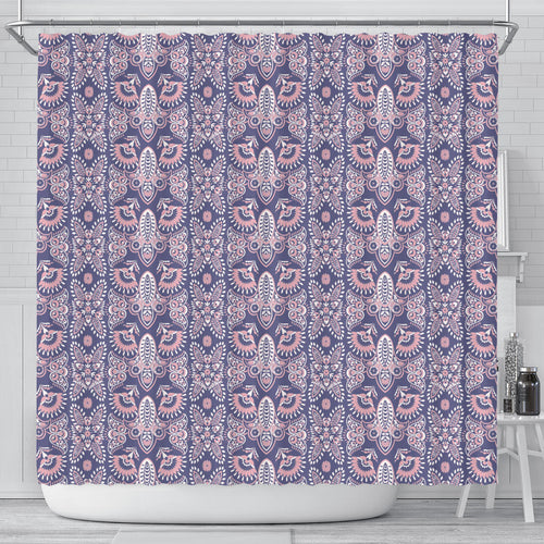 Indian Batik Style Pattern Shower Curtain Fulfilled In US