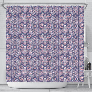 Indian Batik Style Pattern Shower Curtain Fulfilled In US