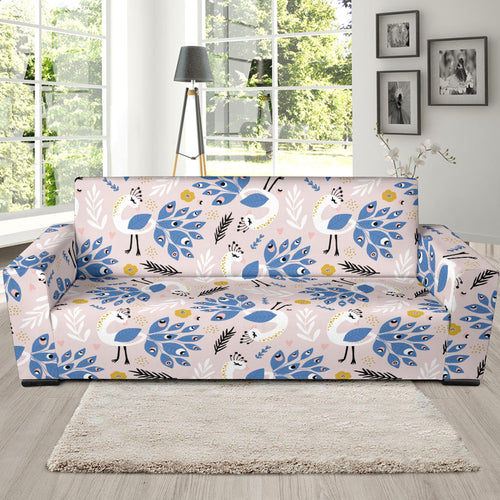 Cute Peacock Pattern Sofa Slipcover