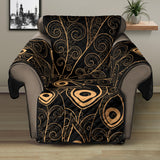 Gold peacock feather pattern Recliner Cover Protector