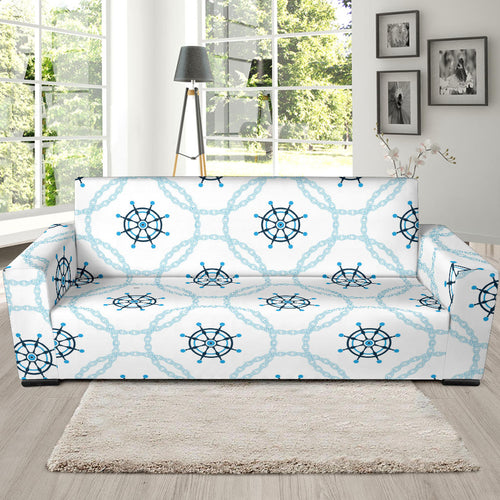 Nautical Steering Wheel Chain Sofa Slipcover