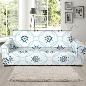 Nautical Steering Wheel Chain Sofa Slipcover