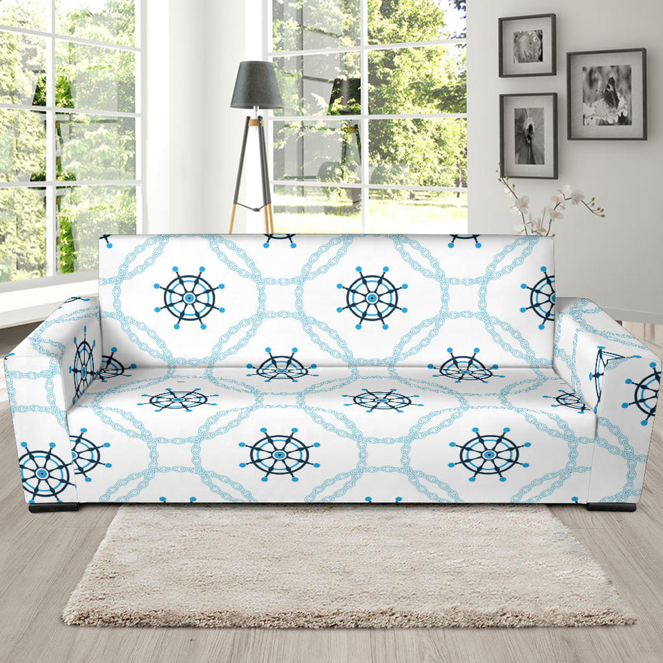 Nautical Steering Wheel Chain Sofa Slipcover