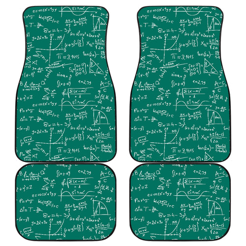 Math Pattern Print Design 01 Front and Back Car Mats
