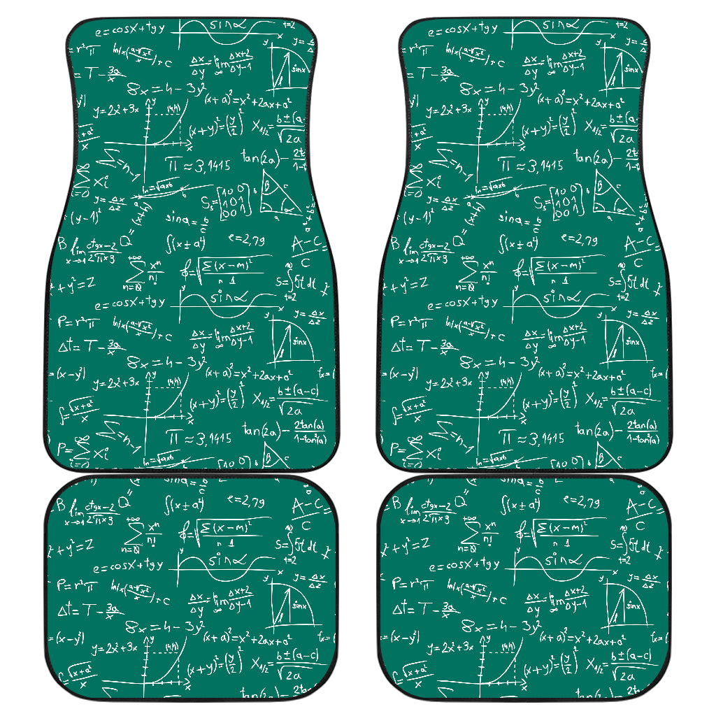 Math Pattern Print Design 01 Front and Back Car Mats