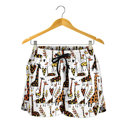Giraffe Pattern Print Design 05 Women Shorts