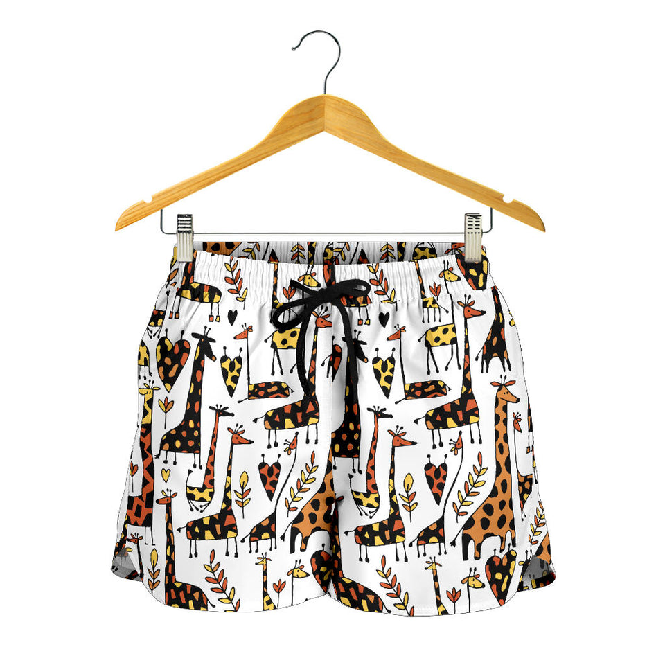 Giraffe Pattern Print Design 05 Women Shorts