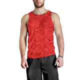 strawberry pattern red background Men Tank Top