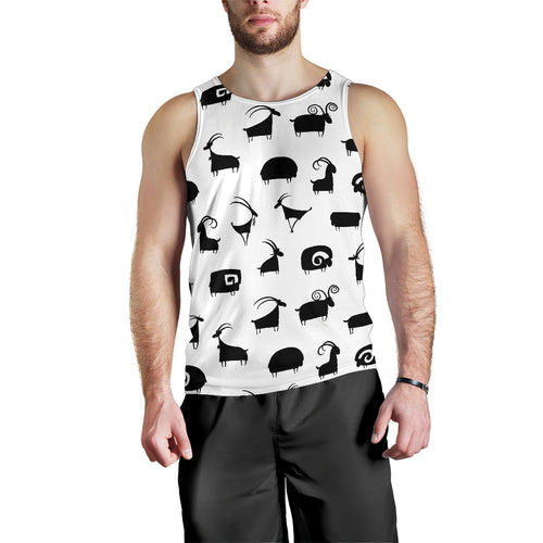 Goat ram pattern Men Tank Top