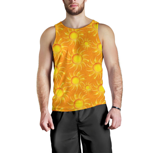 Sun orange background Men Tank Top