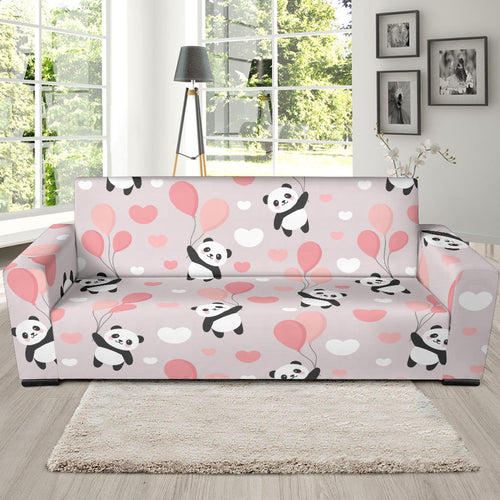 Cute Panda Ballon Heart Pattern Sofa Slipcover